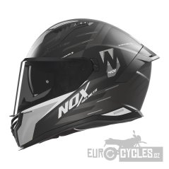 přilba N401 Crower, NOX (černá matná, stříbrná) 2025