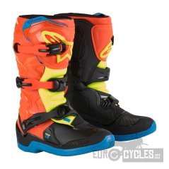 boty TECH 3S YOUTH, ALPINESTARS, dětské (oranžová fluo/modrá/žlutá fluo/černá) 2026