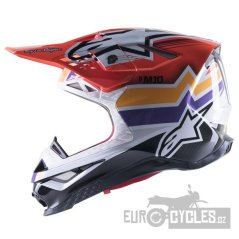 přilba SUPERTECH S-M10 edice TROY LEE DESIGNS, ALPINESTARS (oranžová/žlutá/fialová/bílá/černá)