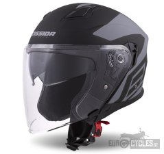 přilba Jet Tech Corso, CASSIDA (černá matná/šedá)