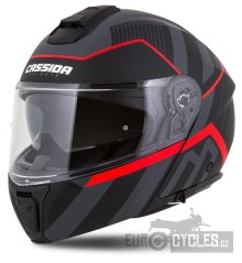 přilba Modulo 2.1 Profile, CASSIDA (černá matná/šedá/červená, plexi s přípravou pro Pinlock) 2026