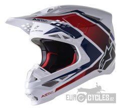 přilba SUPERTECH S-M10 CARBON META2, ALPINESTARS (bílá/červená/modrá lesklá)
