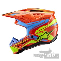 přilba S-M5 ACTION 2, ALPINESTARS (oranžová fluo/světle modrá/žlutá fluo) 2026