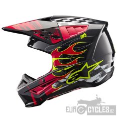 přilba S-M5 RASH, ALPINESTARS (tmavě šedá/červená fluo) 2026