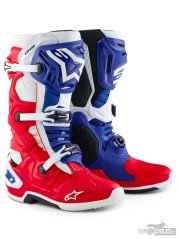boty TECH 10 limitovaná edice FORTITUDE, ALPINESTARS (bílá/modrá/červená) 2025
