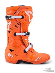 boty TECH 10 SUPERVENTED, ALPINESTARS (oranžová fluo/černá/bílá) 2026