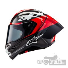 přilba SUPERTECH R10 ELEMENT, ALPINESTARS (karbon/červená fluo/bílá) 2026