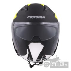 přilba Jet Tech Corso, CASSIDA (černá matná/žlutá fluo)