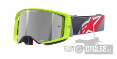 brýle SUPERTECH CORP, ALPINESTARS (žlutá fluo/červená, zrcadlové stříbrné plexi) 2025