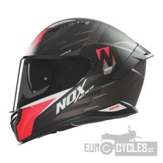 přilba N401 Crower, NOX (černá matná, červená) 2025