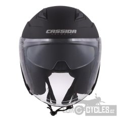 přilba Jet Tech, CASSIDA (černá matná/šedá loga)