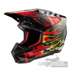 přilba S-M5 RASH, ALPINESTARS (tmavě šedá/červená fluo) 2026