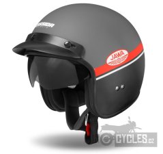 přilba Oxygen Jawa OHC, CASSIDA (šedá matná/červená/černá/bílá)