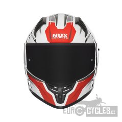 přilba N401 Crower, NOX (bílá,černá,červená) 2025