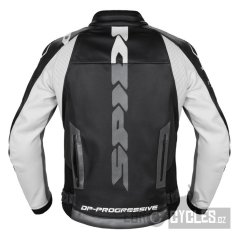 bunda DP-PROGRESSIVE LEATHER, SPIDI (černá/bílá)