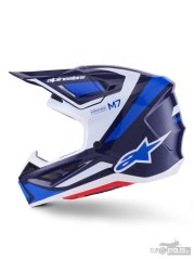 přilba SUPERTECH S-M7 RISE, ALPINESTARS (modrá/bílá) 2026