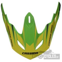kšilt pro přilby Cross Pro, CASSIDA - ČR (zelená/žlutá fluo/černá, seriová délka kšiltu)