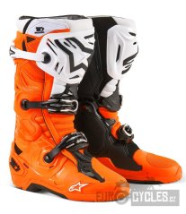 boty TECH 10 ENDURO, ALPINESTARS (oranžová fluo/černá/bílá) 2026