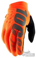 rukavice BRISKER, 100% (fluo oranžová/černá)