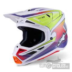 přilba SUPERTECH S-M7 FUSE, ALPINESTARS (bílá/žlutá fluo/fialová) 2026