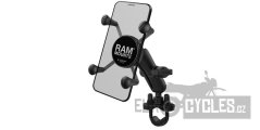 kompletní sestava držáku mobilního telefonu X-Grip s objímkou na řidítka, RAM Mounts