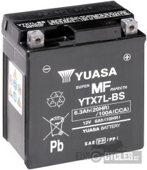 motobaterie 12V, YTX7L, 6,3Ah, 100A, bezúdržbová MF AGM 115x72x132, YUASA originál (aktivovaná ve výrobě)