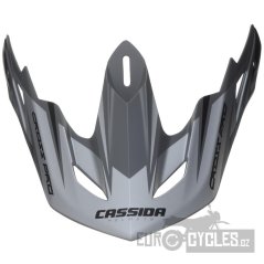 kšilt pro přilby Cross Pro, CASSIDA - ČR (černá matná/šedá, seriová délka kšiltu)
