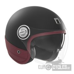 přilba HERITAGE, NOX PREMIUM (černá matná, červená kůže) 2026