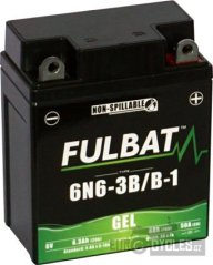 baterie 6V, 6N6-3B/B-1 GEL, 6Ah, 50A,  bezúdržbová GEL technologie 95x55x117 FULBAT (aktivovaná ve výrobě)