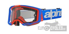 brýle VISION 8 WORDMARK, ALPINESTARS (modrá/oranžová, dvojité antifog čiré plexi) 2025