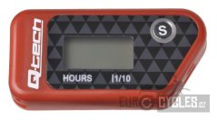měřič motohodin bezdrátový s nulovatelným počítadlem, Q-TECH (červený)