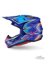 přilba SUPERTECH S-M7 CAST, ALPINESTARS (modrá/růžová/žlutá fluo) 2026