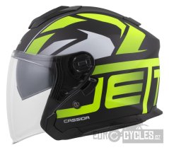 přilba Jet Tech 2.0 RoTo, CASSIDA (černá matná/žlutá fluo/bílá) 2026