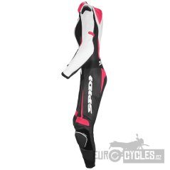 jednodílná kombinéza TRACK LADY PERFORATED PRO, SPIDI, dámská (černá/bílá/růžová)