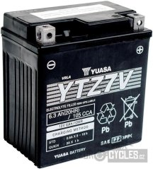 motobaterie 12V, YTZ7V, 6,3Ah, 105A, bezúdržbová SUPER MF AGM 113x70x120, YUASA originál (aktivovaná ve výrobě)