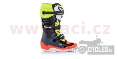 boty TECH 7 S, ALPINESTARS, dětské (šedá/červená fluo/žlutá fluo) 2026