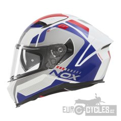 přilba N402 MENTOR, NOX (bílá, modrá, červená) 2026
