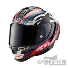 přilba SUPERTECH R10 TEAM, ALPINESTARS (matný karbon/červená fluo/modrá/bílá) 2026