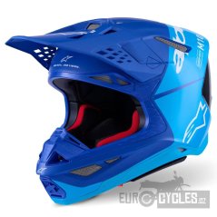 přilba SUPERTECH S-M10 FLOOD, ALPINESTARS (modrá perleť/světle modrá/černá/carbon/matná/lesklá) 2026