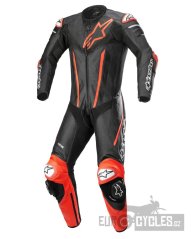 jednodílná kombinéza FUSION, TECH-AIR kompatibilní, ALPINESTARS (černá/červená fluo)