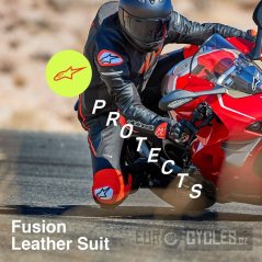 jednodílná kombinéza FUSION, TECH-AIR kompatibilní, ALPINESTARS (černá/červená fluo)