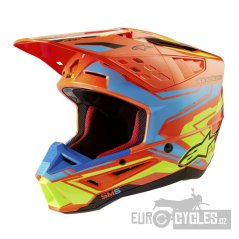přilba S-M5 ACTION 2, ALPINESTARS (oranžová fluo/světle modrá/žlutá fluo) 2026