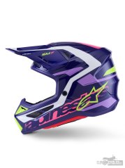 přilba SUPERTECH S-M7 DEED, ALPINESTARS (fialová/růžová/bílá/žlutá fluo) 2026