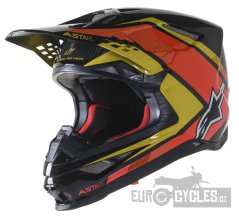 přilba SUPERTECH S-M10 CARBON META2, ALPINESTARS (černá/žlutá/oranžová lesklá)