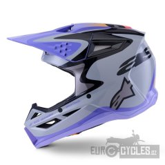 přilba S-M3 edice JETT LAWRENCE, ALPINESTARS, dětská (šedá/fialová/černá) 2026