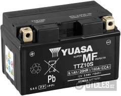 motobaterie 12V, TTZ10S, 9,1Ah, 190A, bezúdržbová MF AGM 150x87x93, YUASA originál (vč. balení elektrolytu)