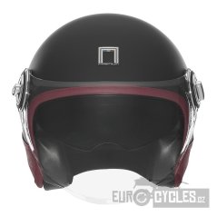 přilba HERITAGE, NOX PREMIUM (černá matná, červená kůže) 2026