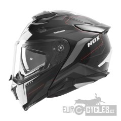 přilba N967 CONQUER, NOX (černá matná, bílá, červená) 2026
