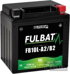 baterie 12V, YB10L-A2/B2 GEL, 12V, 11Ah, 120A, bezúdržbová GEL technologie 133x90x145 FULBAT (aktivovaná ve výrobě)