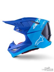 přilba SUPERTECH S-M10 FLOOD, ALPINESTARS (modrá perleť/světle modrá/černá/carbon/matná/lesklá) 2026